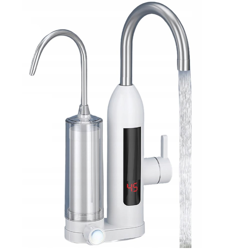 Robinet electric si filtru instant pentru incalzire apa, Zola, din inox, display LCD, rotire 360 grade, interval temperatura 30-60 grade cu afisaj, putere 3 kW, 220V, argintiu Robinet electric si filtru instant pentru incalzire apa, Zola, din inox, display LCD, rotire 360 grade, interval temperatura 30-60 grade cu afisaj, putere 3 kW, 220V, argintiu